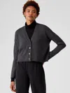 Eileen Fisher Merino Cropped Cardigan In Regenerative Wool In Gray