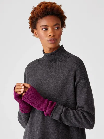 Eileen Fisher Merino Glovelettes In Purple