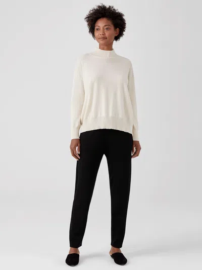 Eileen Fisher Merino Jersey Jogger Pant In Regenerative Wool In Black