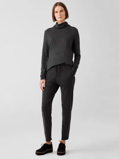 Eileen Fisher Merino Jersey Tapered Pant In Gray