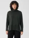 Eileen Fisher Womens Extra Fine Merino Wool Turtleneck Pullover Sweater In Green
