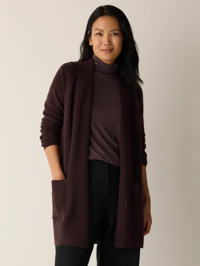 Eileen Fisher Merino Long Cardigan In Regenerative Wool In Black