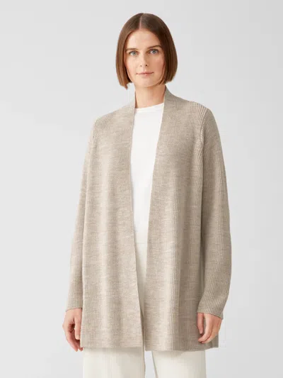 Eileen Fisher Merino Long Cardigan In Responsible Wool In Neutral