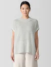 Eileen Fisher Merino Mock Neck Top In Regenerative Wool In Gray