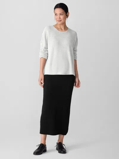 Eileen Fisher Merino Pencil Skirt In Regenerative Wool In Black