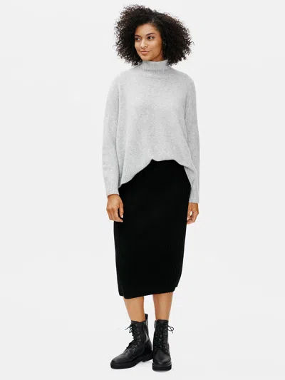 Eileen Fisher Merino Pencil Skirt In Regenerative Wool In Black