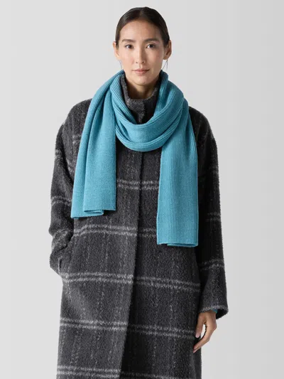 Eileen Fisher Merino Scarf In Regenerative Wool In Blue