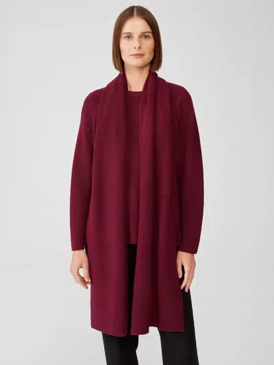 Eileen Fisher Merino Scarf In Responsible Wool In Burgundy