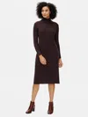 Eileen Fisher Merino Scrunch Neck Dress In Regenerative Wool In Purple
