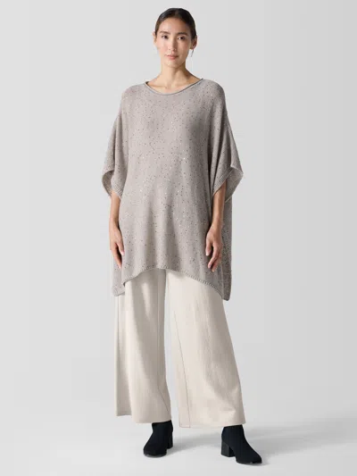 Eileen Fisher Merino Sequin Poncho In Gray