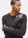 Eileen Fisher Merino Sequins Glovelettes In Responsible Wool In Gray