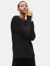 Eileen Fisher Merino Silk Cashmere Box-top In Black