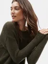 Eileen Fisher Merino Silk Cashmere Box-top In Green