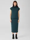 Eileen Fisher Merino Slim Pencil Skirt In Regenerative Wool In Blue