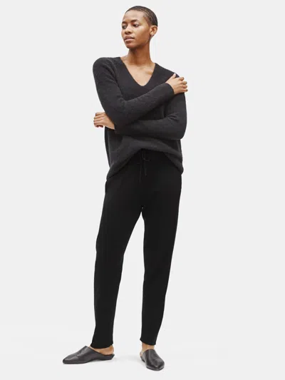Eileen Fisher Merino Slouchy Pant In Responsible Wool In Black