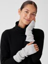Eileen Fisher Merino Thermal Rib Glovelettes In Regenerative Wool In Gray