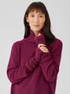 Eileen Fisher Merino Thermal Rib Glovelettes In Regenerative Wool In Purple