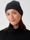 Eileen Fisher Merino Thermal Rib Hat In Regenerative Wool In Gray