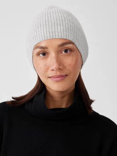 Eileen Fisher Merino Thermal Rib Hat In Regenerative Wool In Gray