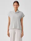 Eileen Fisher Merino Turtleneck Top In Regenerative Wool In Gray