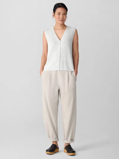 Eileen Fisher Merino Vest In Regenerative Wool In Biscuit