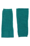 Eileen Fisher Merino Wool Knit Fingerless Gloves In Green