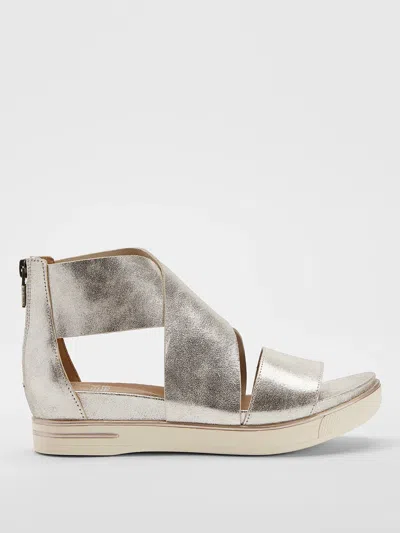 Eileen Fisher Metallic Sport Suede Sneaker Sandal In Gray