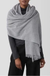 Eileen Fisher Metallic Wool Blend Scarf In Gray