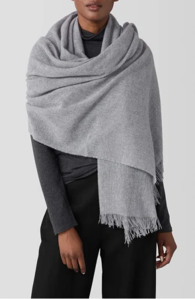 Eileen Fisher Metallic Wool Blend Scarf In Moon