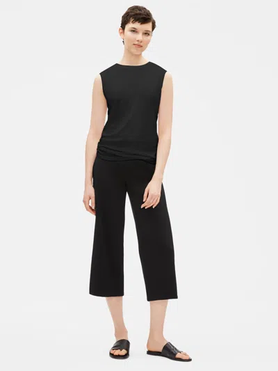 Eileen Fisher Micro Tencel Rib Slim Tank In Black