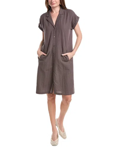 Eileen Fisher Midi Shirtdress In Brown