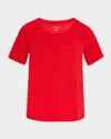 Eileen Fisher Crewneck Pocket Organic Cotton T-shirt In Cherry
