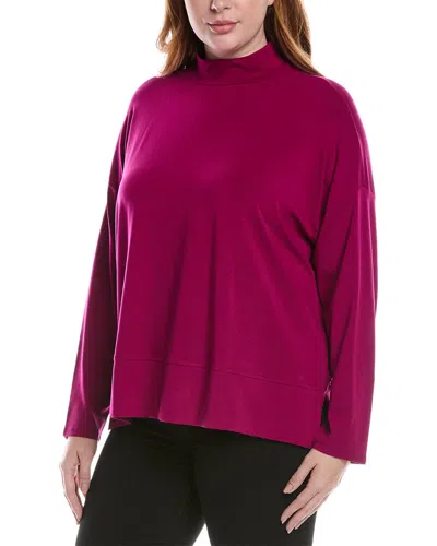 Eileen Fisher Mock Neck Box Top In Pink