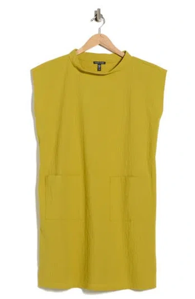 Eileen Fisher Mock Neck Mini Dress In Yellow