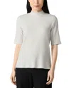 Eileen Fisher Mock Neck Rib Top In Bone