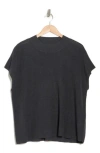 Eileen Fisher Mock Neck Organic Linen & Cotton Sweater In Graphite