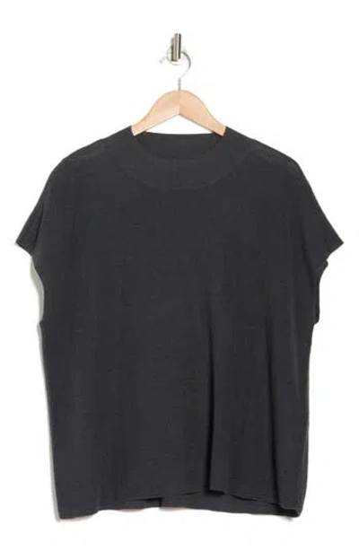Eileen Fisher Mock Neck Organic Linen & Cotton Sweater In Graphite