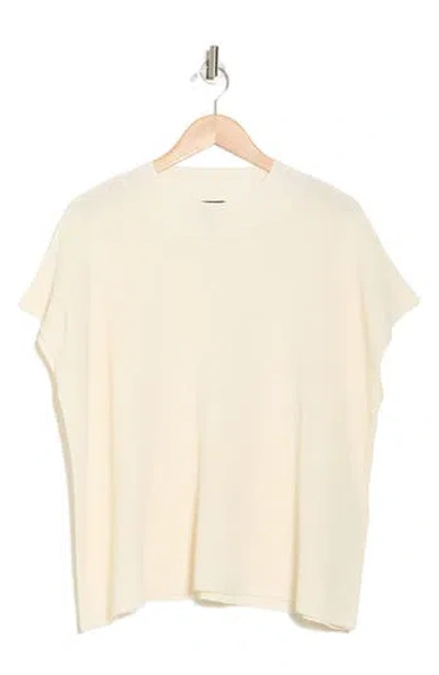 Eileen Fisher Mock Neck Organic Linen & Cotton Sweater In Soft White