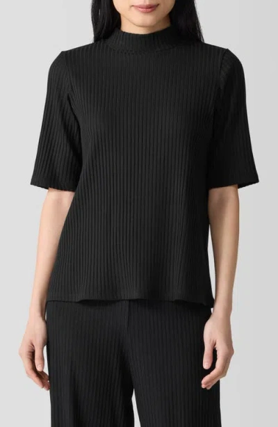 EILEEN FISHER EILEEN FISHER MOCK NECK RIB TOP