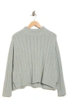 Eileen Fisher Mock Neck Ribbed Sweater In Gray
