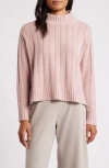 Eileen Fisher Mock Neck Ribbed Sweater In Opal