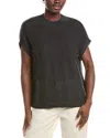 Eileen Fisher Mock Neck Wool Square Sweater In Black