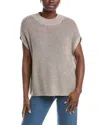 Eileen Fisher Mock Neck Wool Square Sweater In Gray