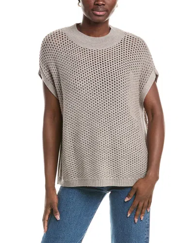 Eileen Fisher Mock Neck Wool Square Sweater In Gray