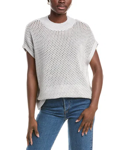 Eileen Fisher Mock Neck Wool Square Sweater In Gray