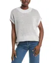 Eileen Fisher Mock Neck Wool Square Sweater In White