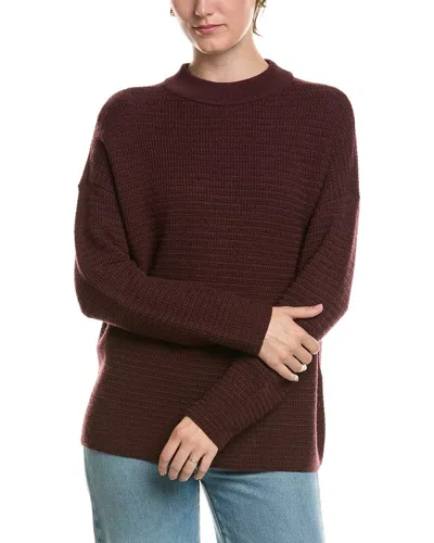 Eileen Fisher Mock Neck Wool Sweater In Brown