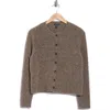 Eileen Fisher Mohair & Wool Blend Crewneck Cardigan In Brown
