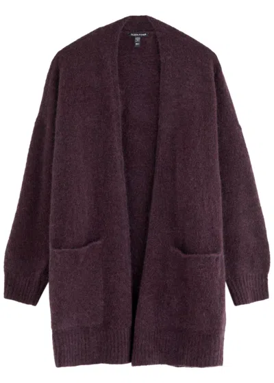 Eileen Fisher Mohair-blend Cardigan In Dark Purple