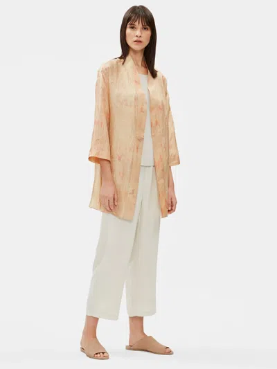 Eileen Fisher Natural-dyed Silk Jacket In Orange